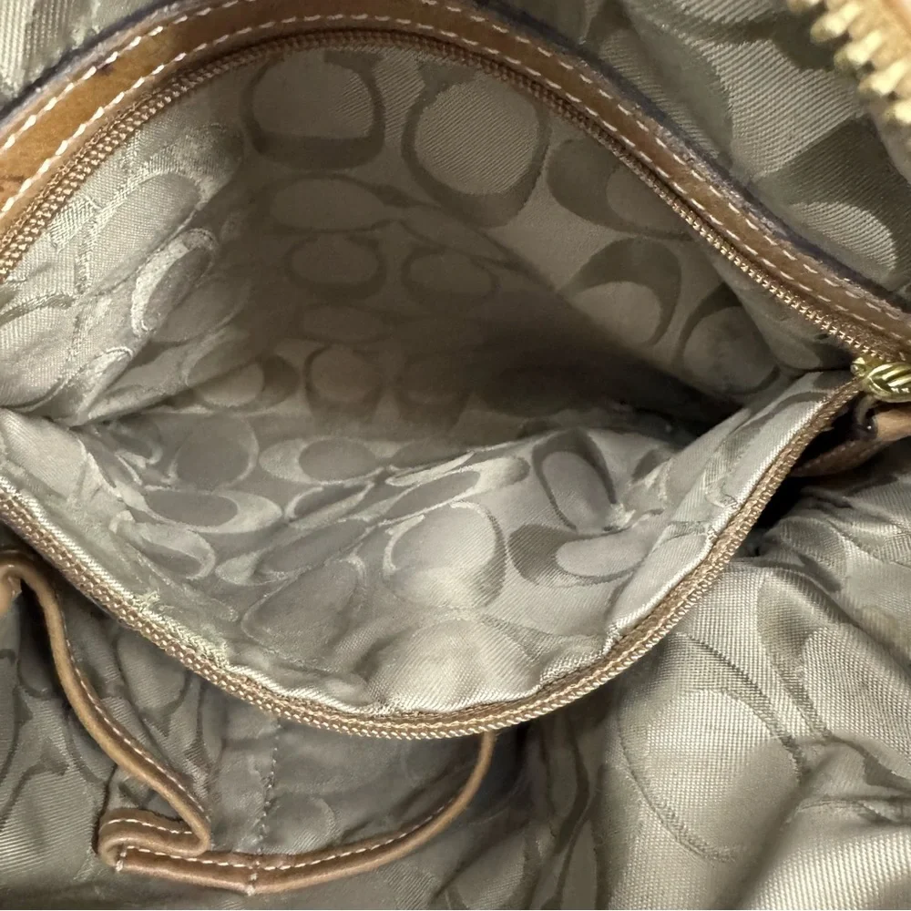 Y2K Coach Legacy Leather Slim Duffle Convertible Tan Crossbody Bag Purse 9328